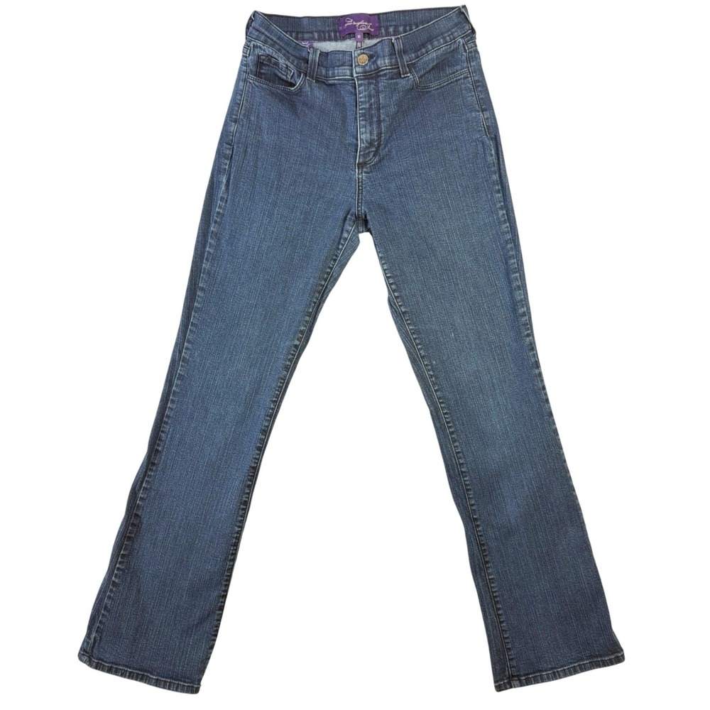 Not Your Daughters Jeans Y2K Bootcut‎ Lift Tuck Dark Wash Embellished Pockets 10